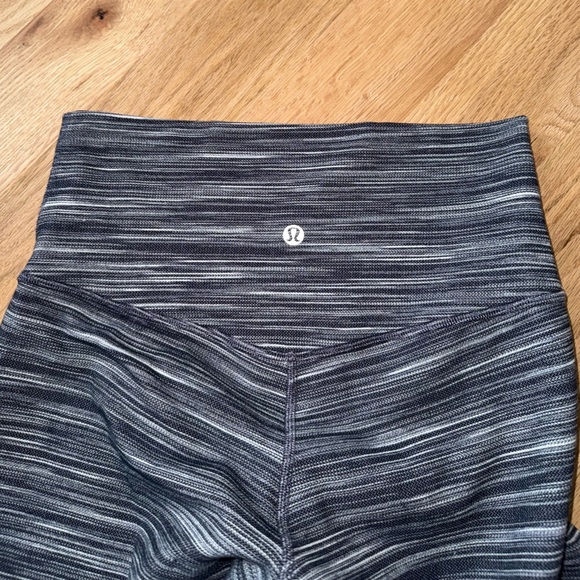 Lululemon Align Pant II 25" Mini Space Dye Herringbone Heathered Black White 6 - Picture 9 of 10